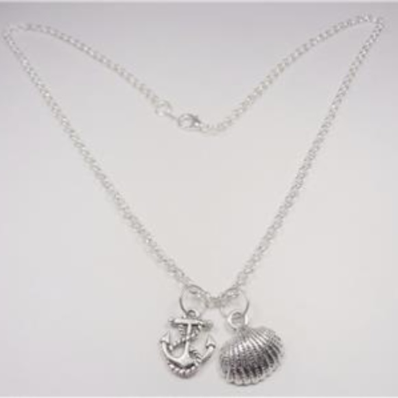 NAUTICAL ROPE ANCHOR SEA SHELL SAILING NECKLACE - Picture 4 of 5
